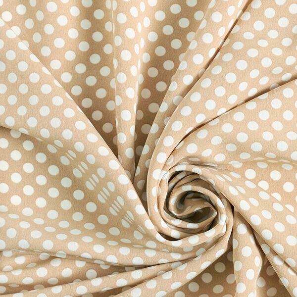 Kreppgewebe Polka Dots [0,6 cm] – beige | Reststück 50cm