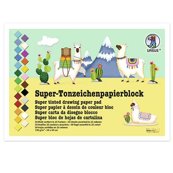 Super-Tonzeichenpapierblock  24cm x 34cm [130g/m²], 50 Blatt,  image number 1