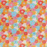 Baumwollstoff Cretonne große Retroblumen – türkis/sonnengelb,  thumbnail number 1