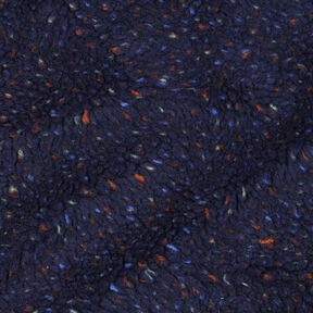 Teddyplüsch Tweed Melange | Poppy Fabrics – marineblau, 