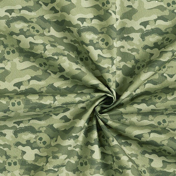 Bio-Baumwollpopeline Camouflage-Totenköpfe – pistazie,  image number 3