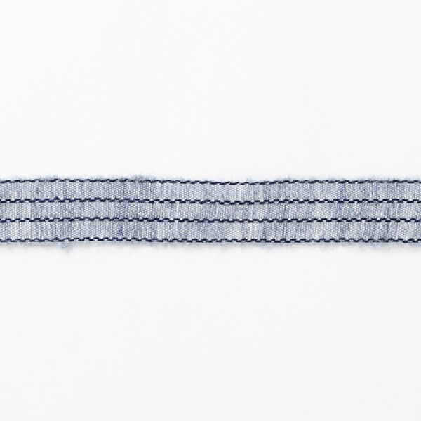 Webband Melange Streifen [27 mm] – blaugrau/schwarz,  image number 2