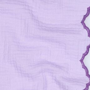 Musselin/ Doppel-Krinkel Gewebe beidseitige Bogenkante  | Poppy Fabrics – flieder/rotlila, 