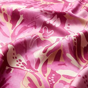 Kreppsatin Meeresblumen – traube/pastellviolett, 