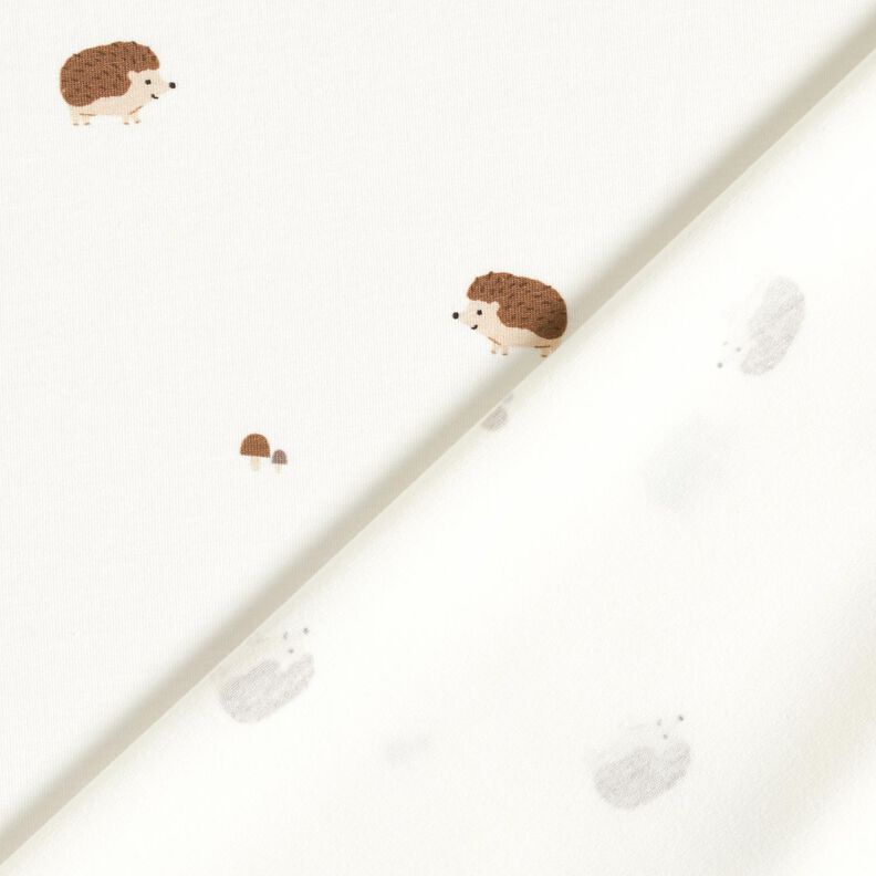 Baumwolljersey glückliche Igel – wollweiss,  image number 4