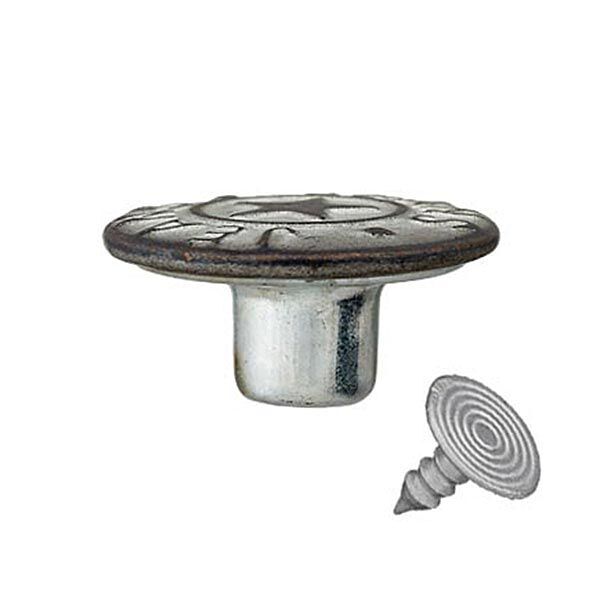 Jeanspatentknopf Stern – altsilber,  image number 2