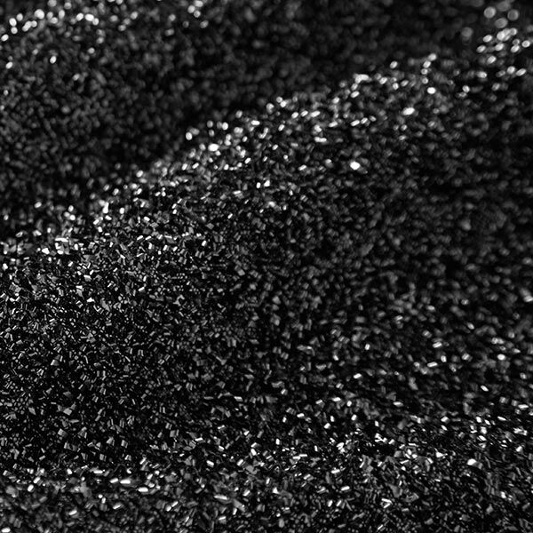 Karnevalsstoff Strick-Lametta – schwarz | Reststück 100cm