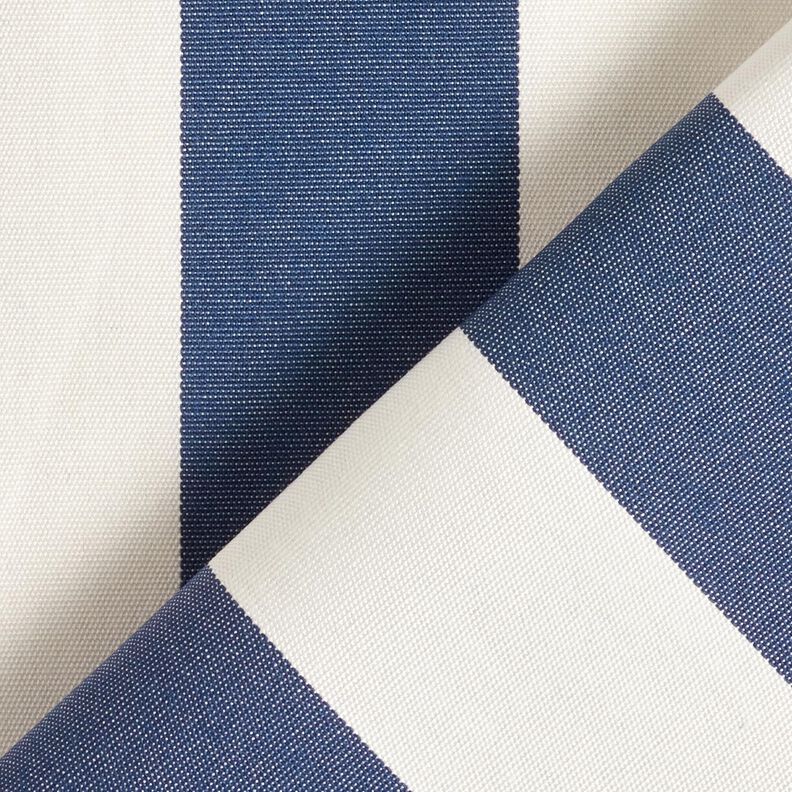 Outdoorstoff Canvas Blockstreifen – indigo/elfenbein,  image number 4