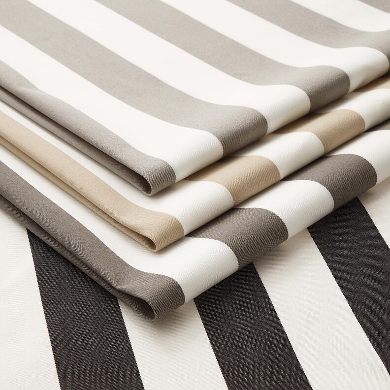 Outdoorstoff Canvas Blockstreifen – schwarz/elfenbein,  image number 5