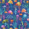 Dekostoff Halbpanama bunte Unterwasserwelt – marineblau/türkis,  thumbnail number 1