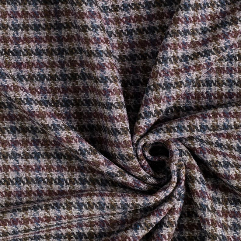Mantelstoff Woll-Mix kleiner Hahnentritt – merlot/silber,  image number 3