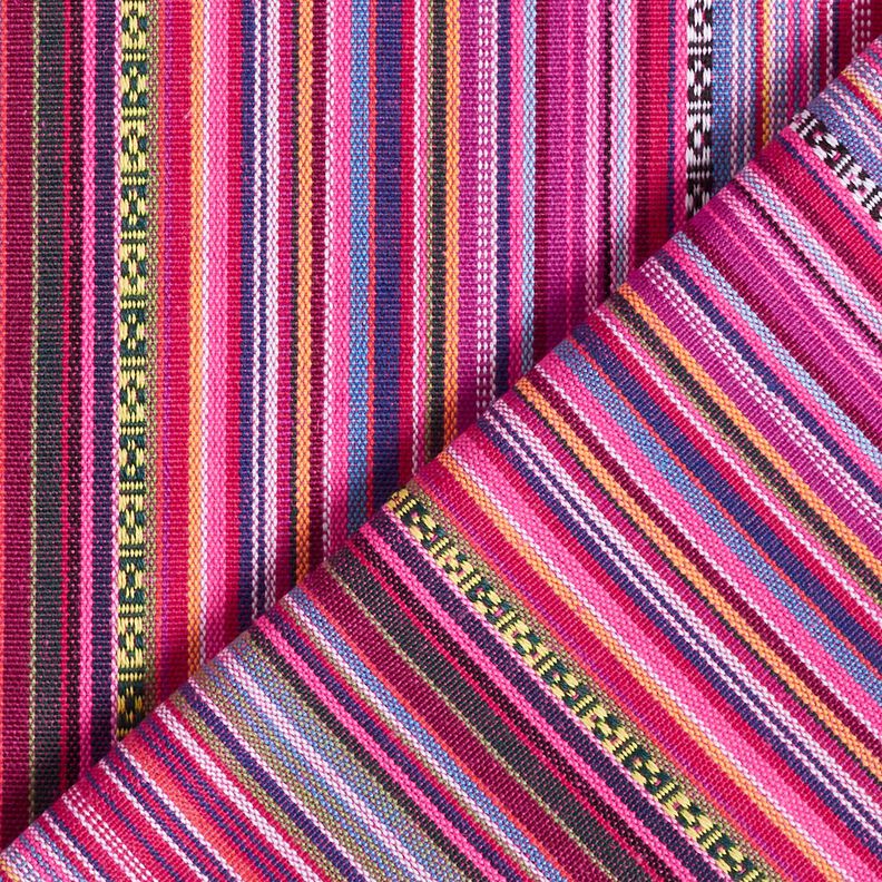 Dekostoff Jacquard feine Streifen – purpur/beere, image number 4