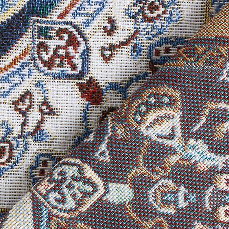 Dekostoff Gobelin orientalisches Mandala – blau/elfenbein,  image number 4