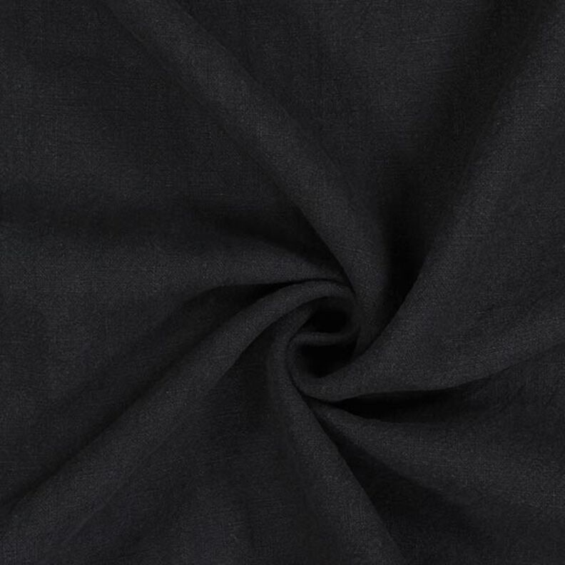 Leinenstoff Ramie-Mix stonewashed, schwere Qualität – schwarz,  image number 1