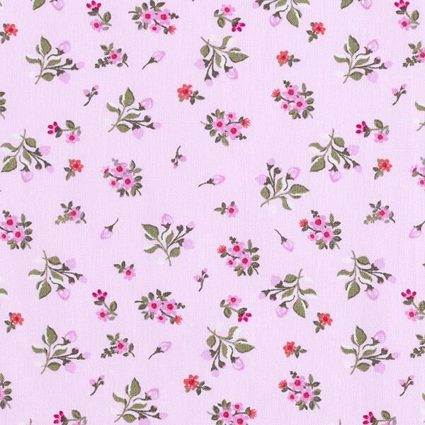 Baumwollpopeline süße Blümchen – rosa/rot