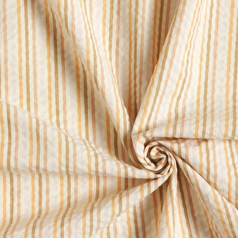 Seersucker Baumwolle Streifen-Mix – apricot/wollweiss,  image number 3
