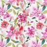 Viskosestoff Aquarell-Frühlingsblumen – weiss/pastellviolett,  thumbnail number 1