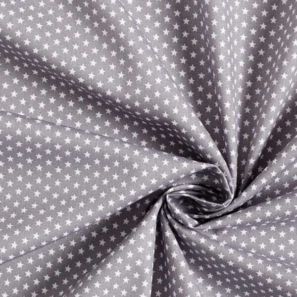 Baumwollpopeline kleine Sterne – grau/weiss, image number 5