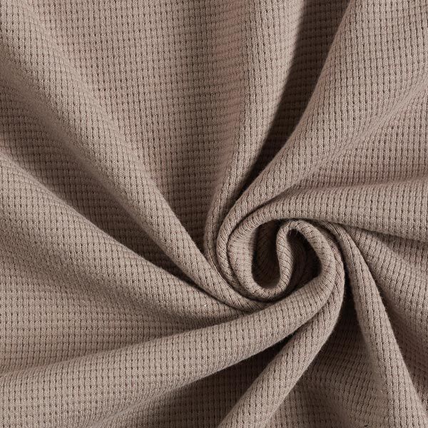 Mini Baumwoll-Waffeljersey Uni – taupe | Reststück 100cm