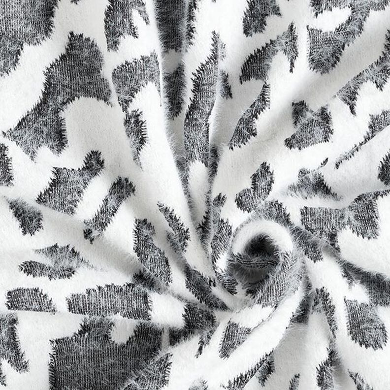 Strickjacquard abstraktes Leoparden-Muster – weiss,  image number 3