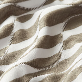 Jacquard Jersey Effektstreifen – schlamm/weiss, 