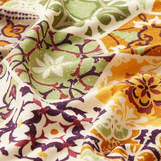 Viskosejersey Boho-Fliesen – natur/grün, 