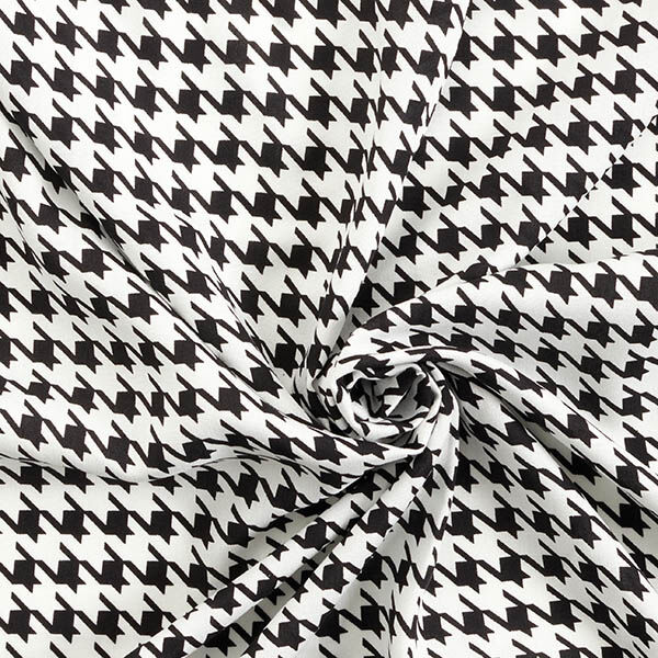 Viskosestoff Hahnentritt – weiss/schwarz, image number 3