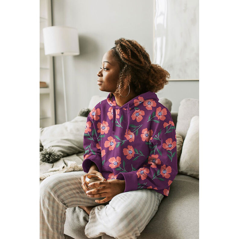 Sweatshirt angeraut Blumen | by Poppy – rotlila/hummer, image number 6