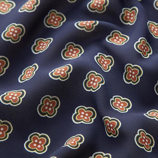 Chiffon Retroblumen – marineblau, image number 2