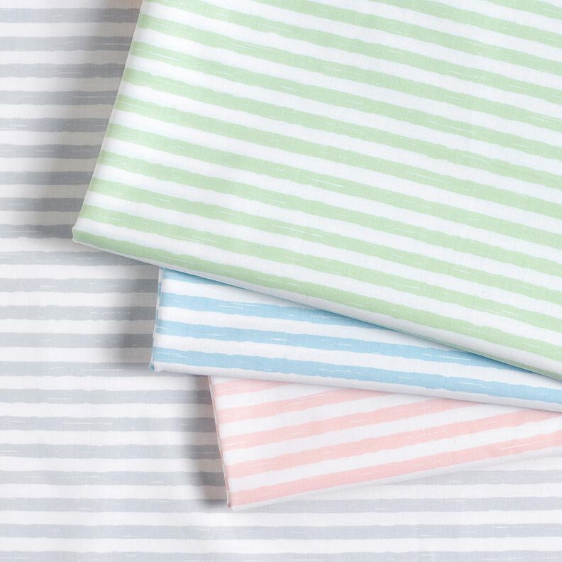Baumwollstoff Cretonne legere Streifen – hellblau/weiss, image number 5