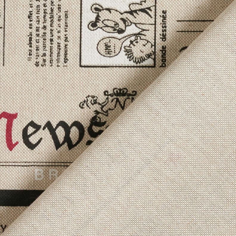 Dekostoff Halbpanama internationale Zeitung – natur/schwarz,  image number 4