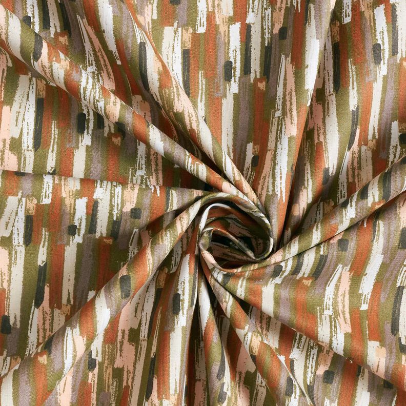Baumwollstoff Cretonne Pinselstriche – pinie/bronze, image number 3