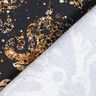 French Terry Sommersweat Bordürenstoff Goldornamente | Glitzerpüppi – schwarz/altgold,  thumbnail number 4