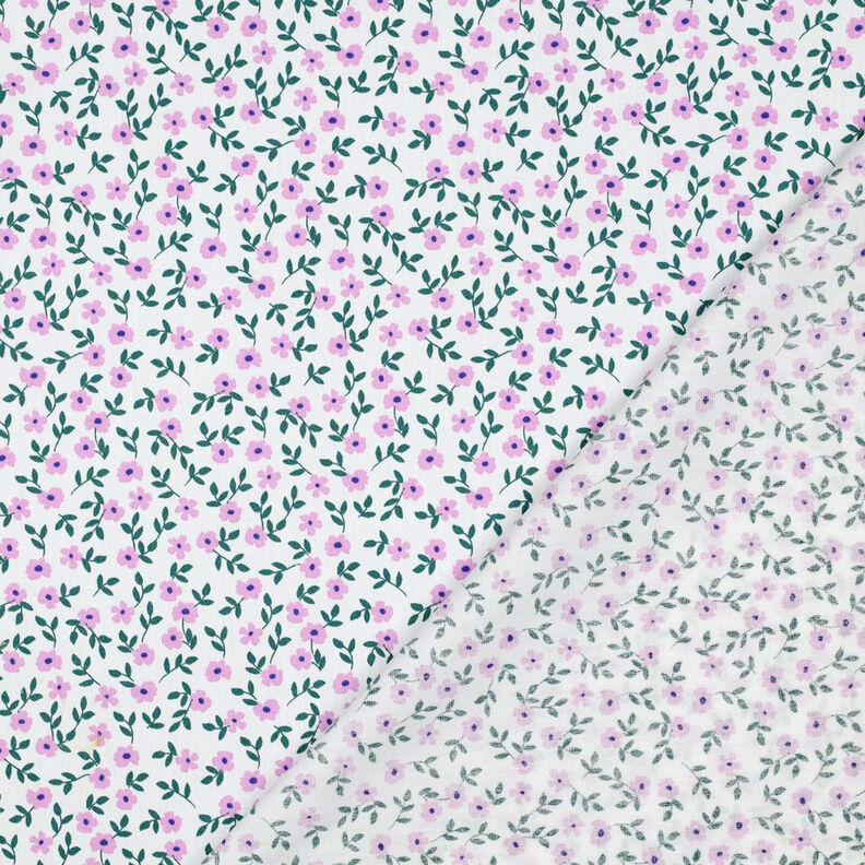 GOTS Baumwollpopeline Streublümchen | Poppy Fabrics – weiss/rosa,  image number 4