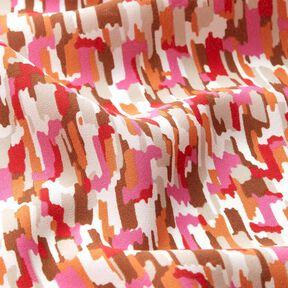Crêpe Gewebe Pinselstriche – pink/dunkelbeige,  Crêpe Gewebe Pinselstriche – pink/dunkelbeige,