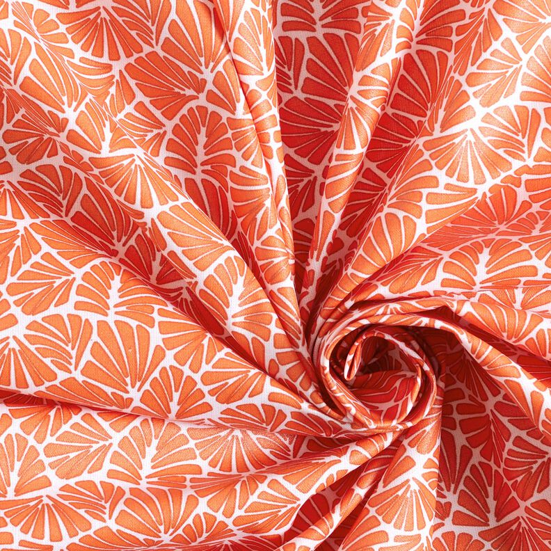 Beschichtete Baumwolle abstrakte Mini-Blätter – orange/weiss, image number 4