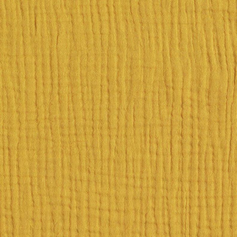Dreilagiger Baumwoll-Musselin Uni – senf,  image number 3