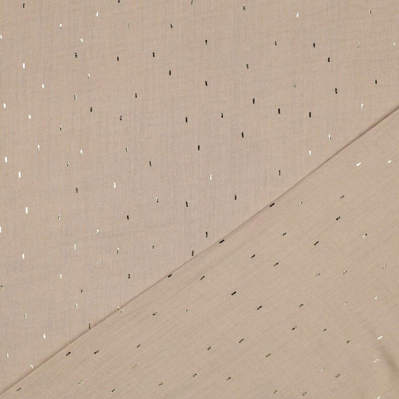 Musselin/ Doppel-Krinkel Gewebe Rechteck Foliendruck | Poppy Fabrics – anemone/gold metallic,  image number 4
