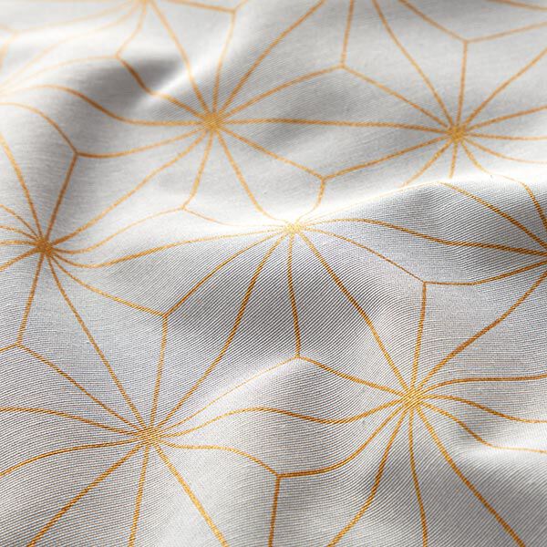 Dekostoff Canvas Artdecosterne – blaugrau/gold | Reststück 50cm