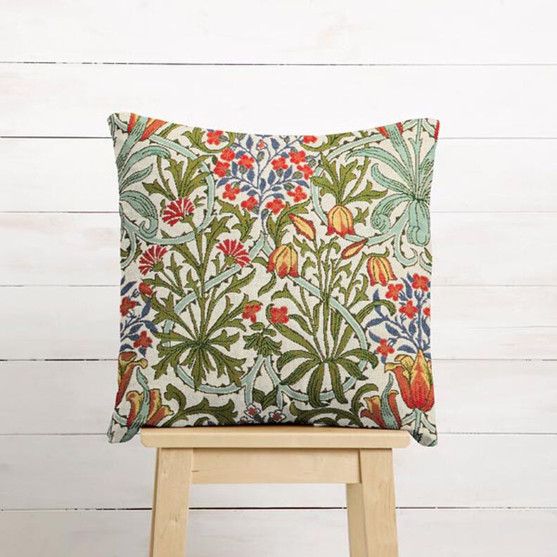 Dekostoff Gobelin florales Jugendstilmotiv – creme/hellgrün,  image number 5