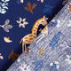 GOTS Baumwollpopeline Giraffe auf der Wiese – marineblau,  thumbnail number 4