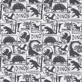 Baumwolljersey Dino-Patches | by Poppy weiss/anthrazit, 