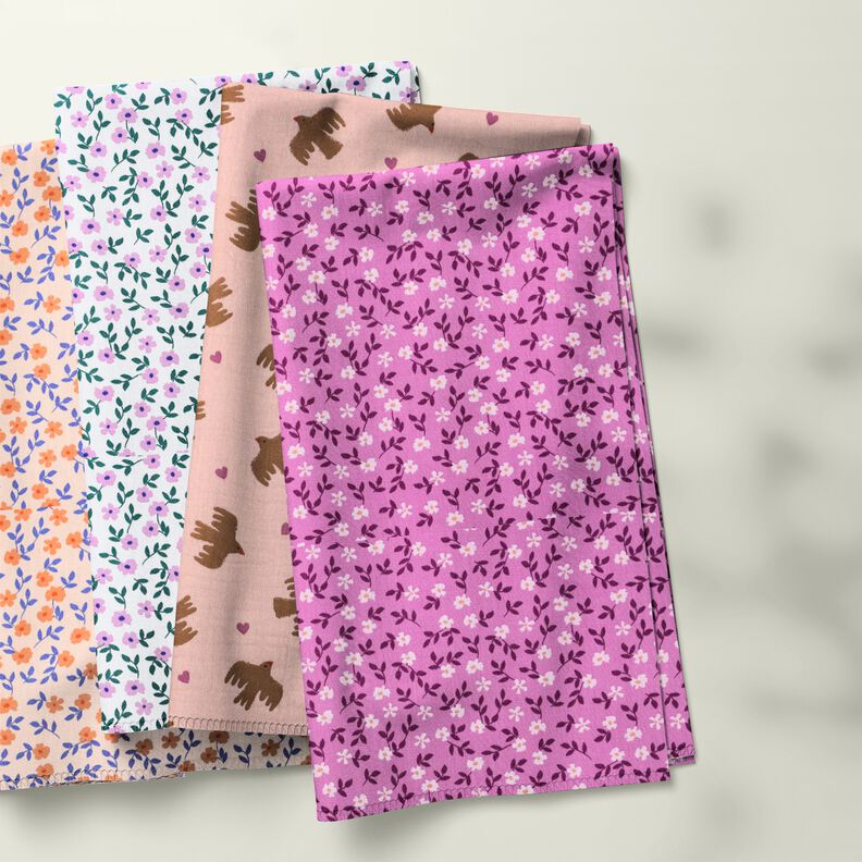 GOTS Baumwollpopeline Streublümchen | Poppy Fabrics – pink/weiss, image number 5