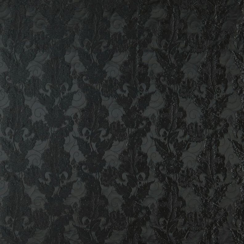 Bekleidungsjacquard Brokat Blumen – schwarz, image number 1