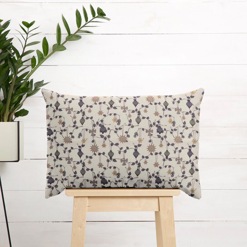 Baumwollstoff Popeline Scandi-Baumschmuck – hellbeige, image number 6