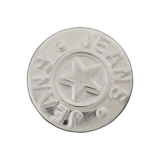 Jeanspatentknopf Stern  – silber metallic, 
