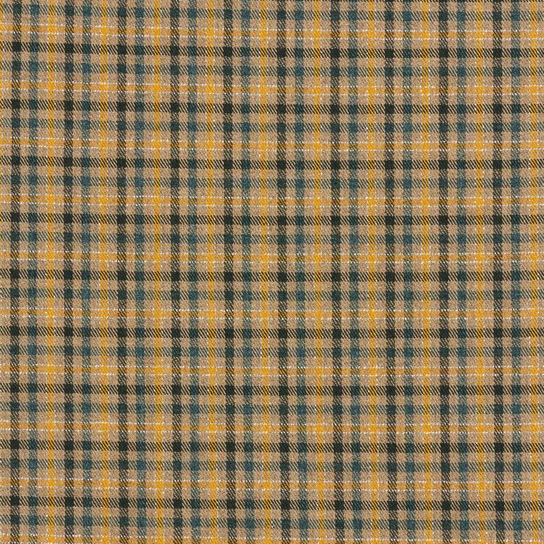 Viskose-Mix Karos mit Lurex – dunkelbeige/currygelb,  image number 1