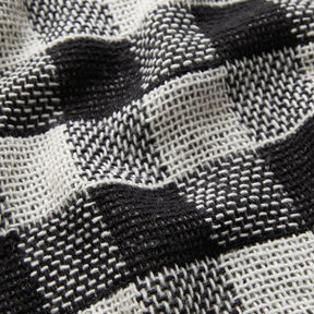 Mantelstoff Doppelgewebe Karo &ndash; schwarz/weiss, 