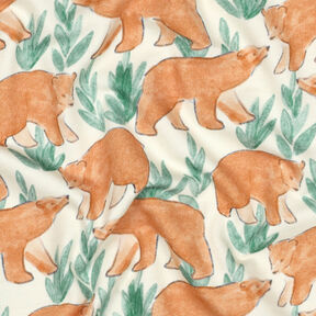 French Terry Sommersweat Aquarell-Bären Digitaldruck | Poppy Fabrics – wollweiss, 
