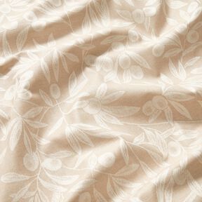 Beschichtete Baumwolle Jacquard beschichtet Oliven – natur/hellbeige, 